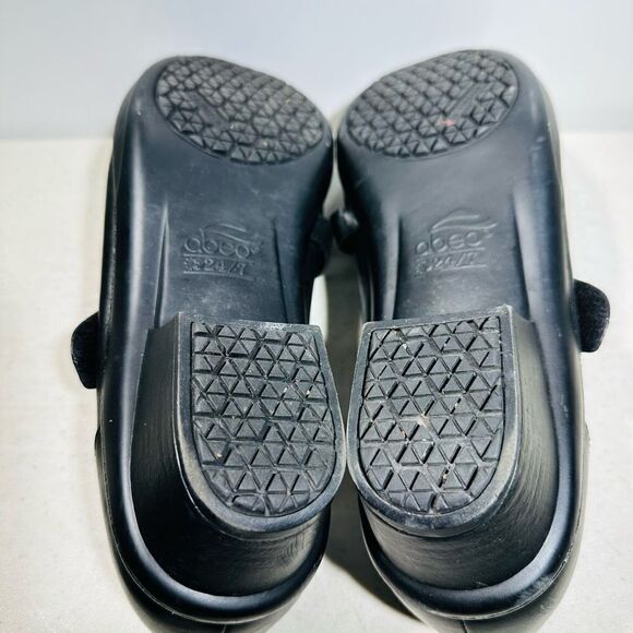 Abeo Black Leather Cameo Mary Jane Orthotic Slip Slip Resistant Clog 9 - Picture 7 of 8